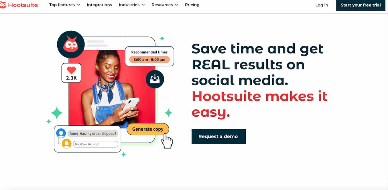 2. Hootsuite – Best all-in-one management platform