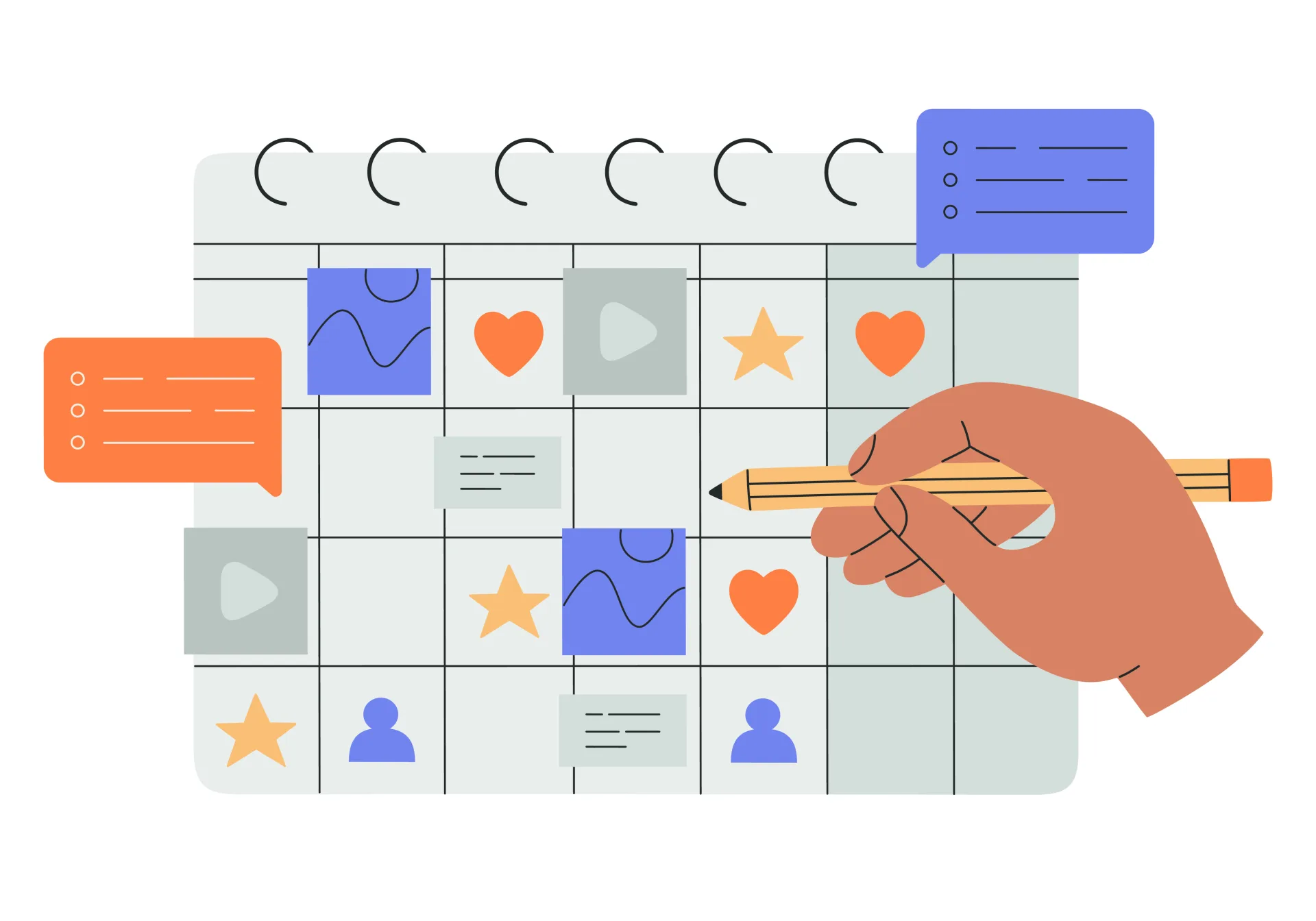 Context vectors that shape your posting schedule